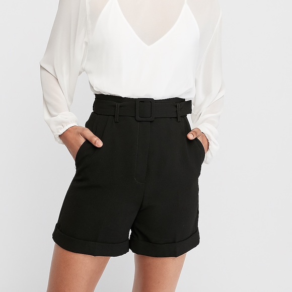 Express Pants - Super High Waisted Belted Bermuda Shorts Sz 6 NWT
